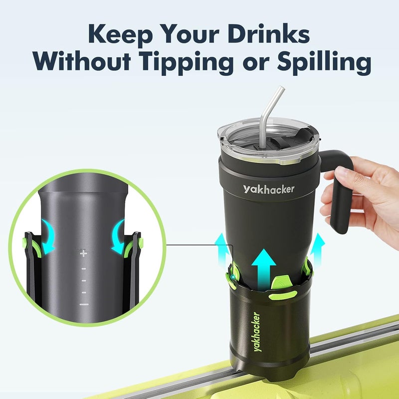 YAKHACKER Kayak Cup Holder with Rubber Tab - Multi-Functional and Anti-toppling Cup Holder for Kayak - Phone Holder, Drinks Holder, Fishing Tool, Kayak Track Mount Install - Image 3